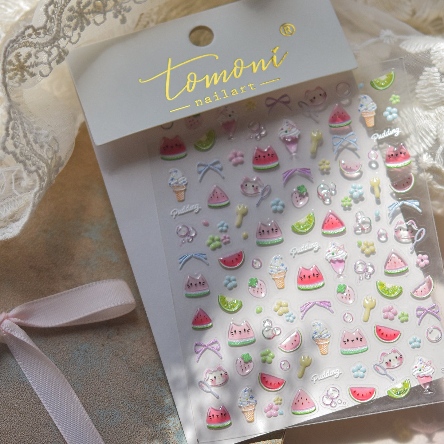 Jelly Nail Stickers Hot-selling Cute Nail Stickers Watermelon Ice Cream Decorations Nail Art