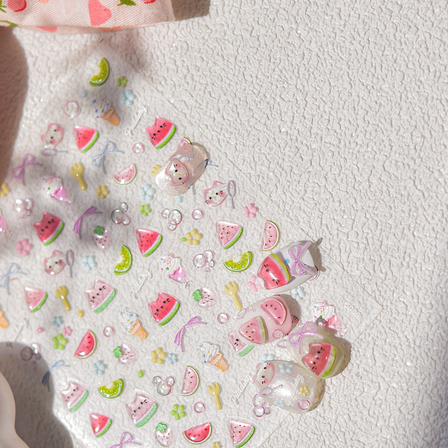 Jelly Nail Stickers Hot-selling Cute Nail Stickers Watermelon Ice Cream Decorations Nail Art