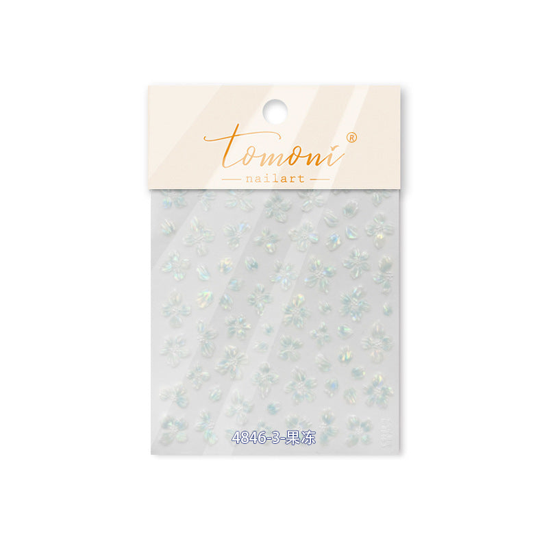 Jelly Nail Stickers ins Hot-selling Nail Stickers Crystal Flower Nail Art Decorations Stickers