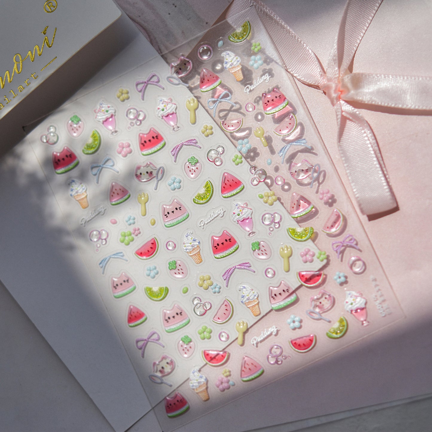 Jelly Nail Stickers Hot-selling Cute Nail Stickers Watermelon Ice Cream Decorations Nail Art