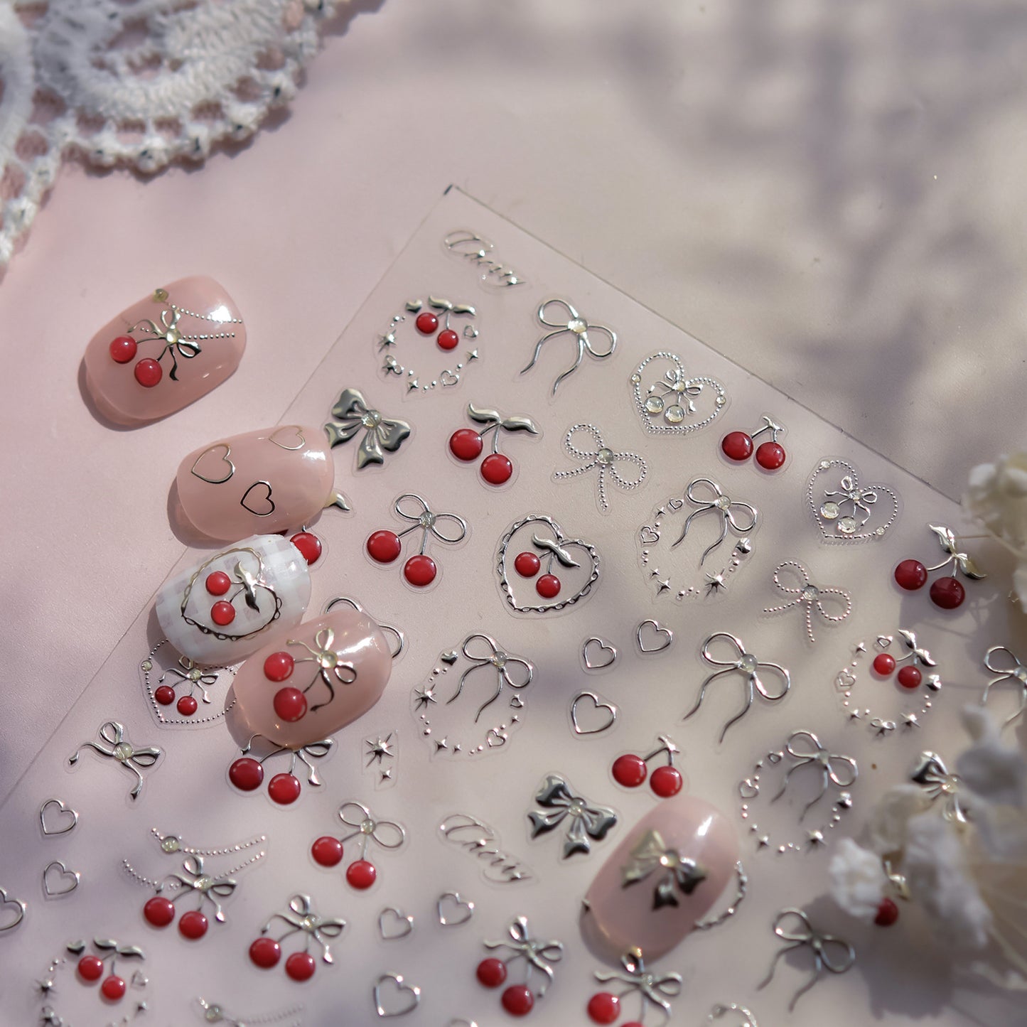 Jelly Nail Stickers Ins Nail Stickers Handmade DIY Strawberry Fruit Auxiliary Stickers Cherry Decorations Accessories