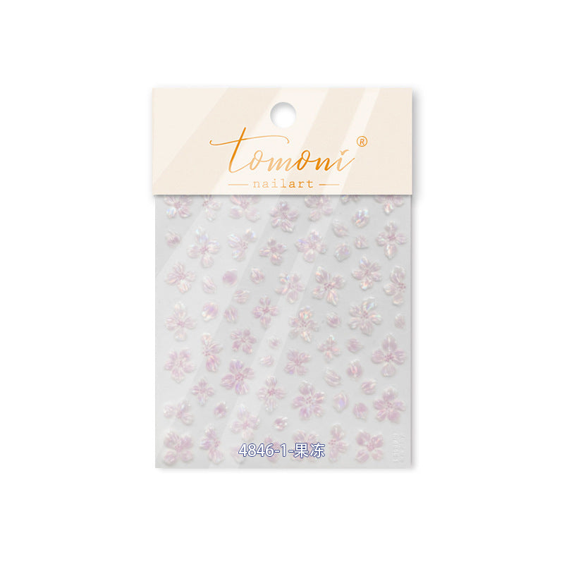 Jelly Nail Stickers ins Hot-selling Nail Stickers Crystal Flower Nail Art Decorations Stickers