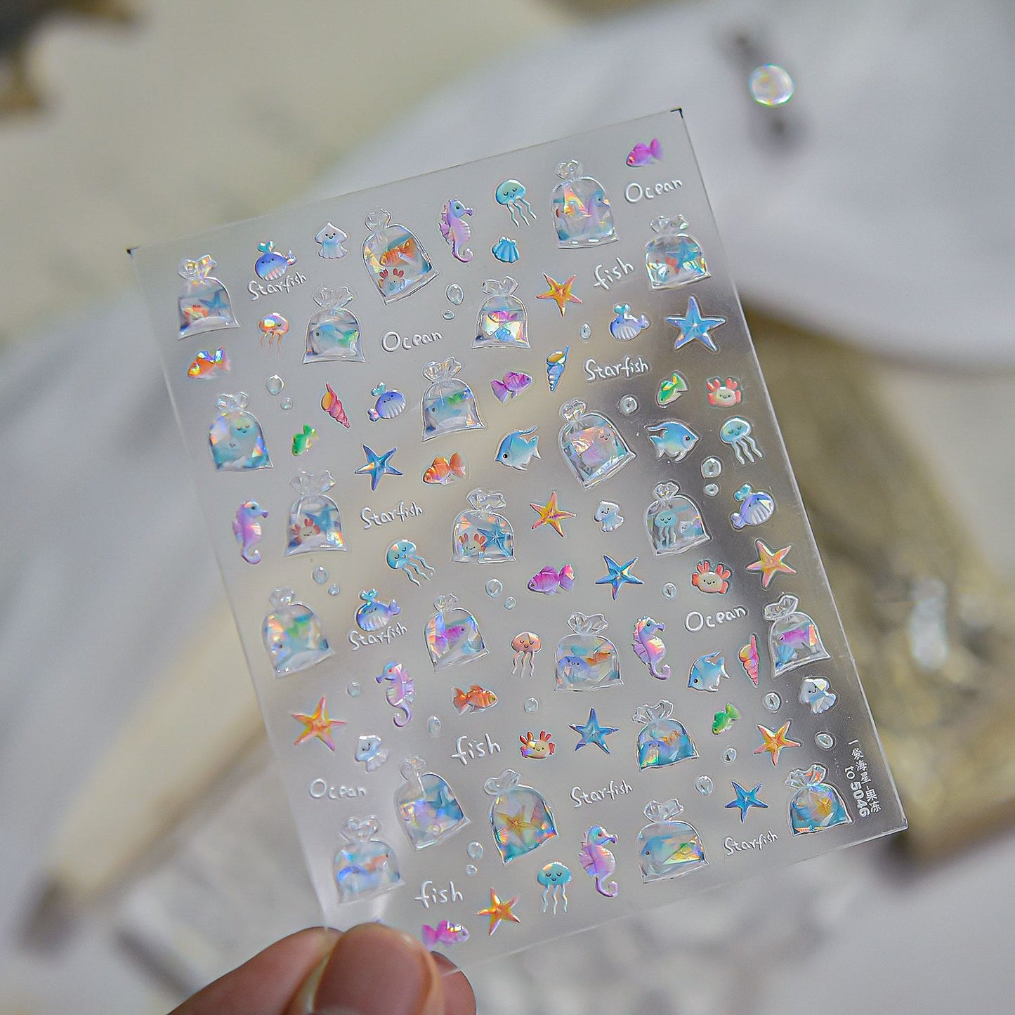 Jelly Nail Stickers Popular 3D Nail Stickers One Bag Starfish Nail Art Accessories