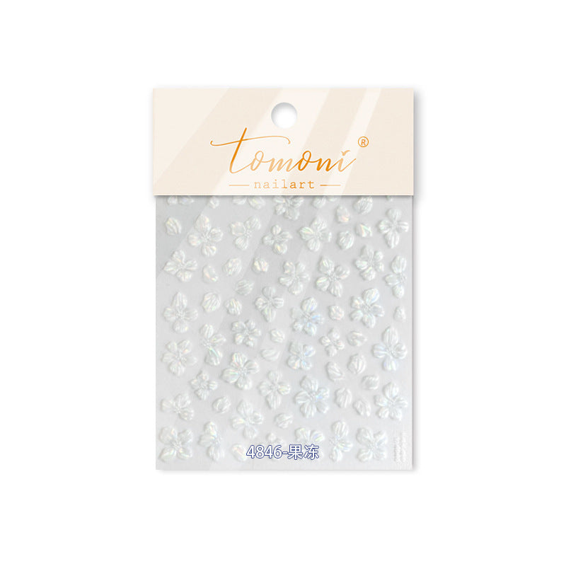 Jelly Nail Stickers ins Hot-selling Nail Stickers Crystal Flower Nail Art Decorations Stickers