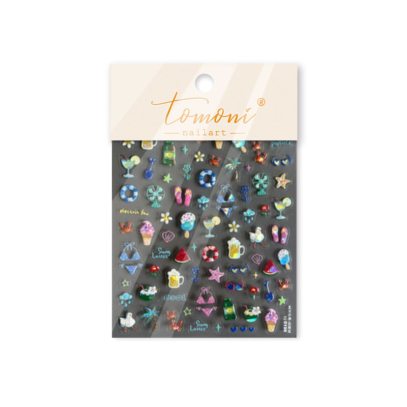 Jelly Nail Stickers Hot-selling Cute Nail Stickers Watermelon Ice Cream Decorations Nail Art