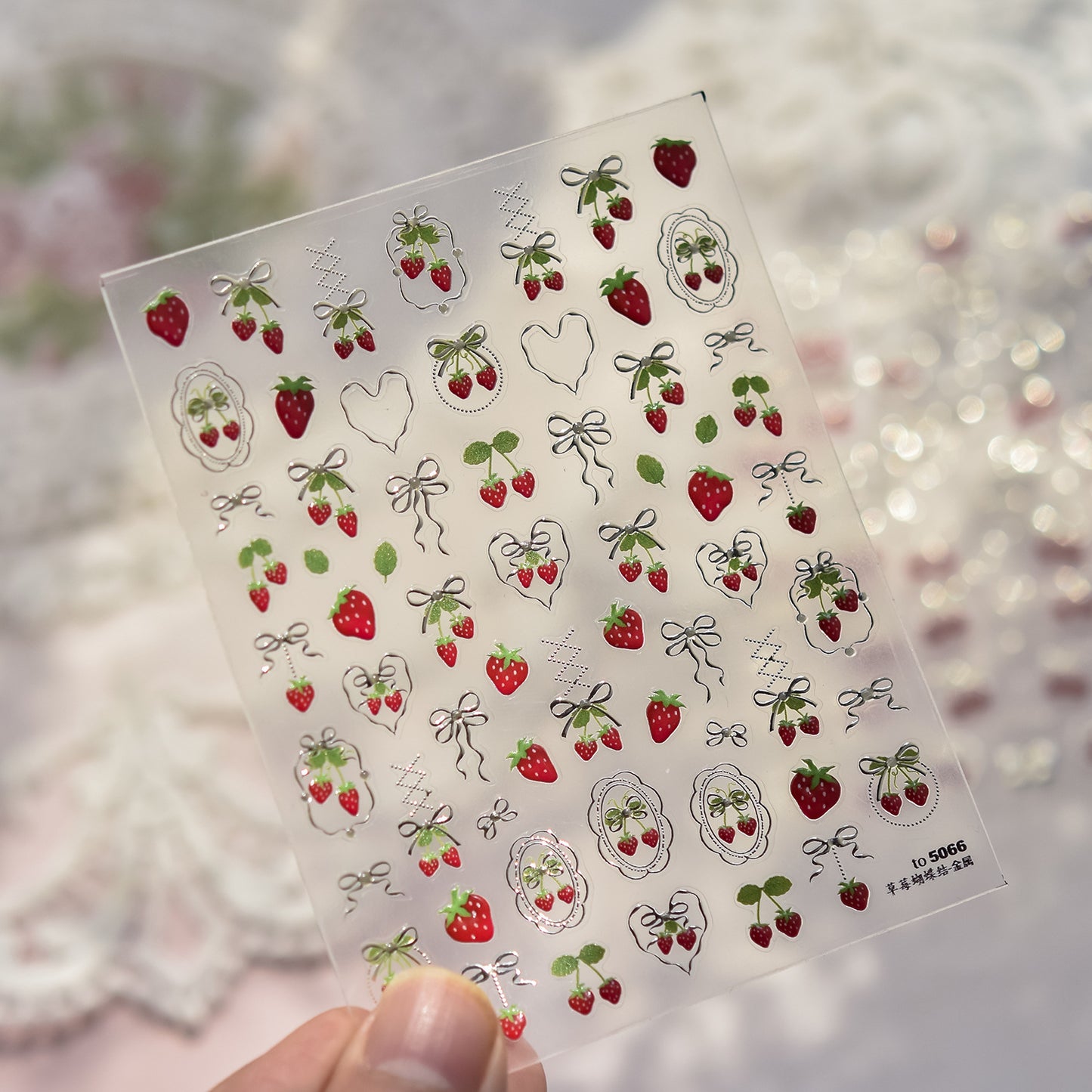 Jelly Nail Stickers Ins Nail Stickers Handmade DIY Strawberry Fruit Auxiliary Stickers Cherry Decorations Accessories