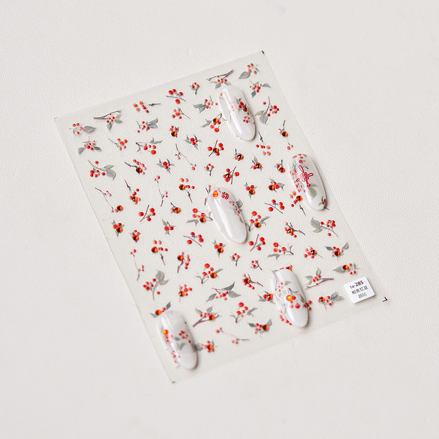 Crystal Diamond Nail Stickers Nail Stickers Acacia Red Bean
