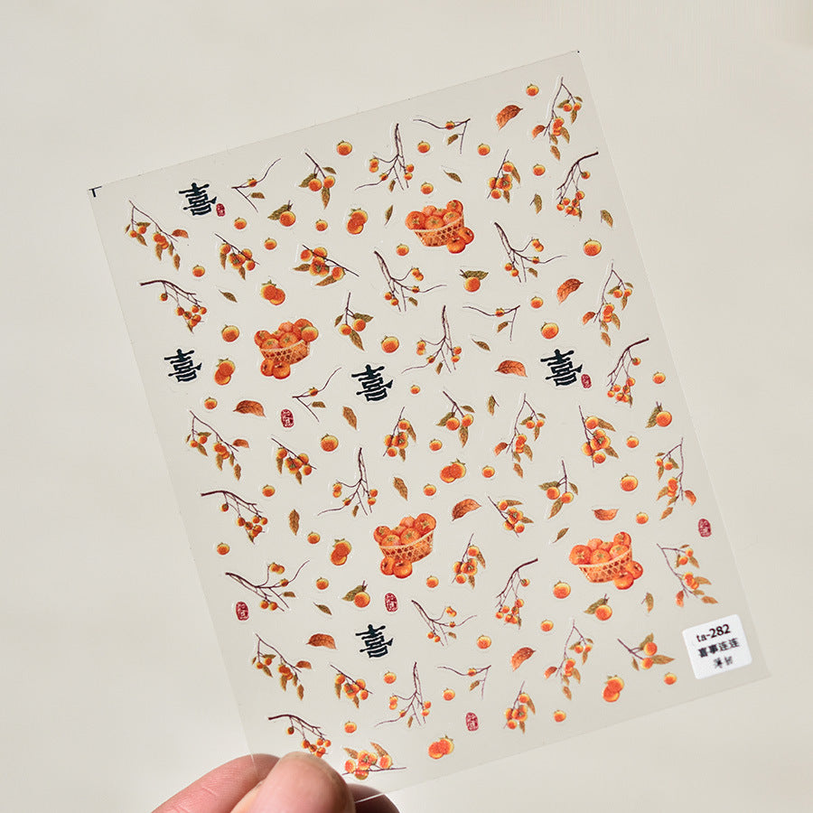 Crystal Diamond Nail Stickers Nail Stickers Acacia Red Bean