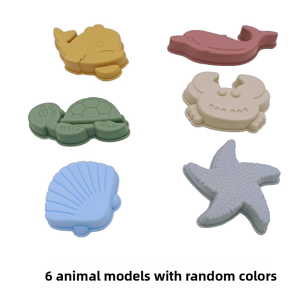 Silicone Family Beach Toys Sand Play Set - 10PCS Soft Safe Sandcastle Molds & Digging Tools for Kids Toddlers, Waterproof Seaside Vacation Sandbox Toys for Malaysia Beaches