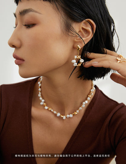 Sterling Silver Freshwater Pearl Dangle Earrings