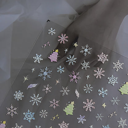 Christmas Holiday Nail Stickers - Ultra Thin yet Durable Festive Nail Art Decals with 3D Embossed Designs for Holiday Parties, Winter Themed Manicure Accessories