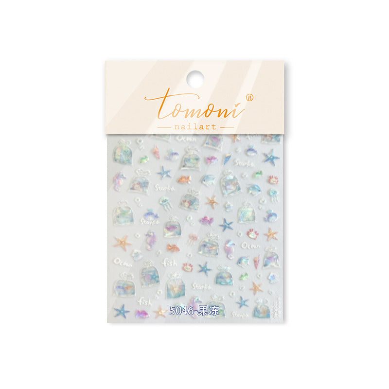 Jelly Nail Stickers Popular 3D Nail Stickers One Bag Starfish Nail Art Accessories