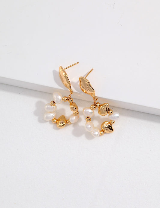 Sterling Silver Freshwater Pearl Dangle Earrings