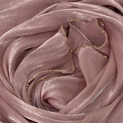 Shiny Satin Smooth Crepe Four-Sided Metal Chain Headscarf High-End Malay Middle Eastern Headscarf Arab