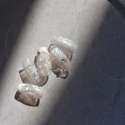 Shell Light Nail Stickers Ins High-End Feel Journal Nail Stickers Ocean Shell
