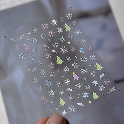Christmas Holiday Nail Stickers - Ultra Thin yet Durable Festive Nail Art Decals with 3D Embossed Designs for Holiday Parties, Winter Themed Manicure Accessories
