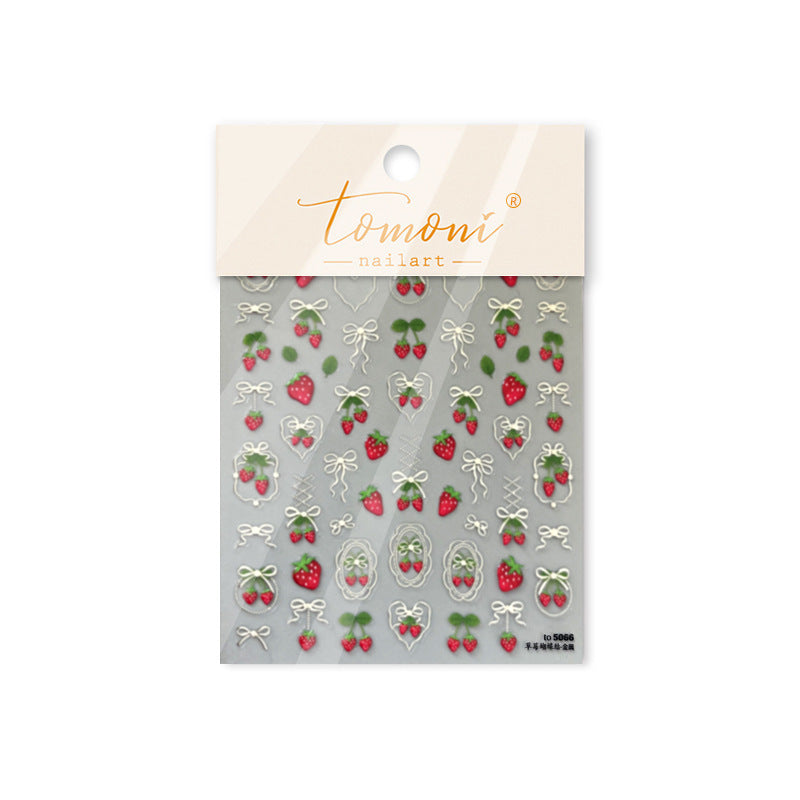 Jelly Nail Stickers Ins Nail Stickers Handmade DIY Strawberry Fruit Auxiliary Stickers Cherry Decorations Accessories