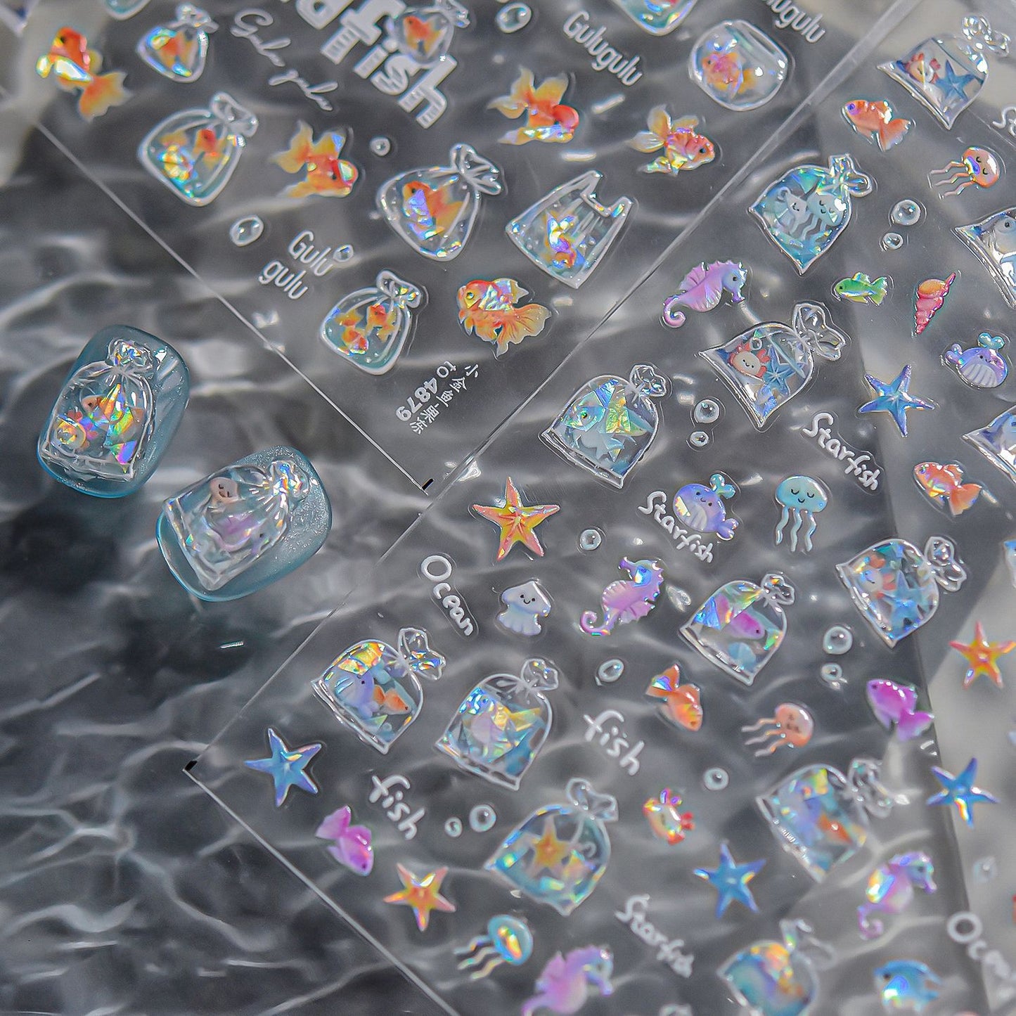 Jelly Nail Stickers Popular 3D Nail Stickers One Bag Starfish Nail Art Accessories