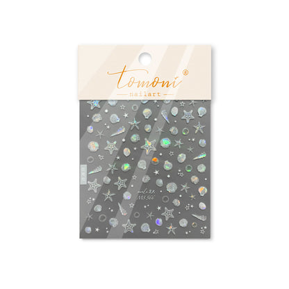 Shell Light Nail Stickers Ins High-End Feel Journal Nail Stickers Ocean Shell