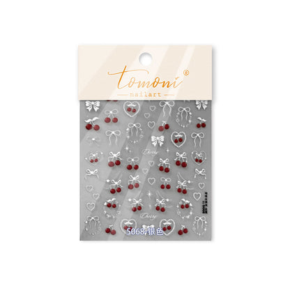 Jelly Nail Stickers Ins Nail Stickers Handmade DIY Strawberry Fruit Auxiliary Stickers Cherry Decorations Accessories