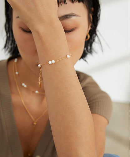 Sterling Silver Freshwater Pearl Glimmer Bracelet