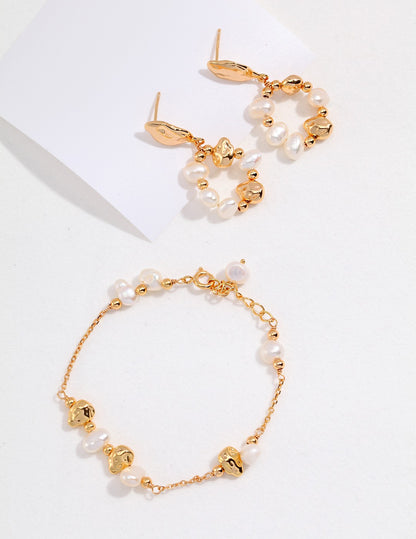 Sterling Silver Freshwater Pearl Dangle Earrings