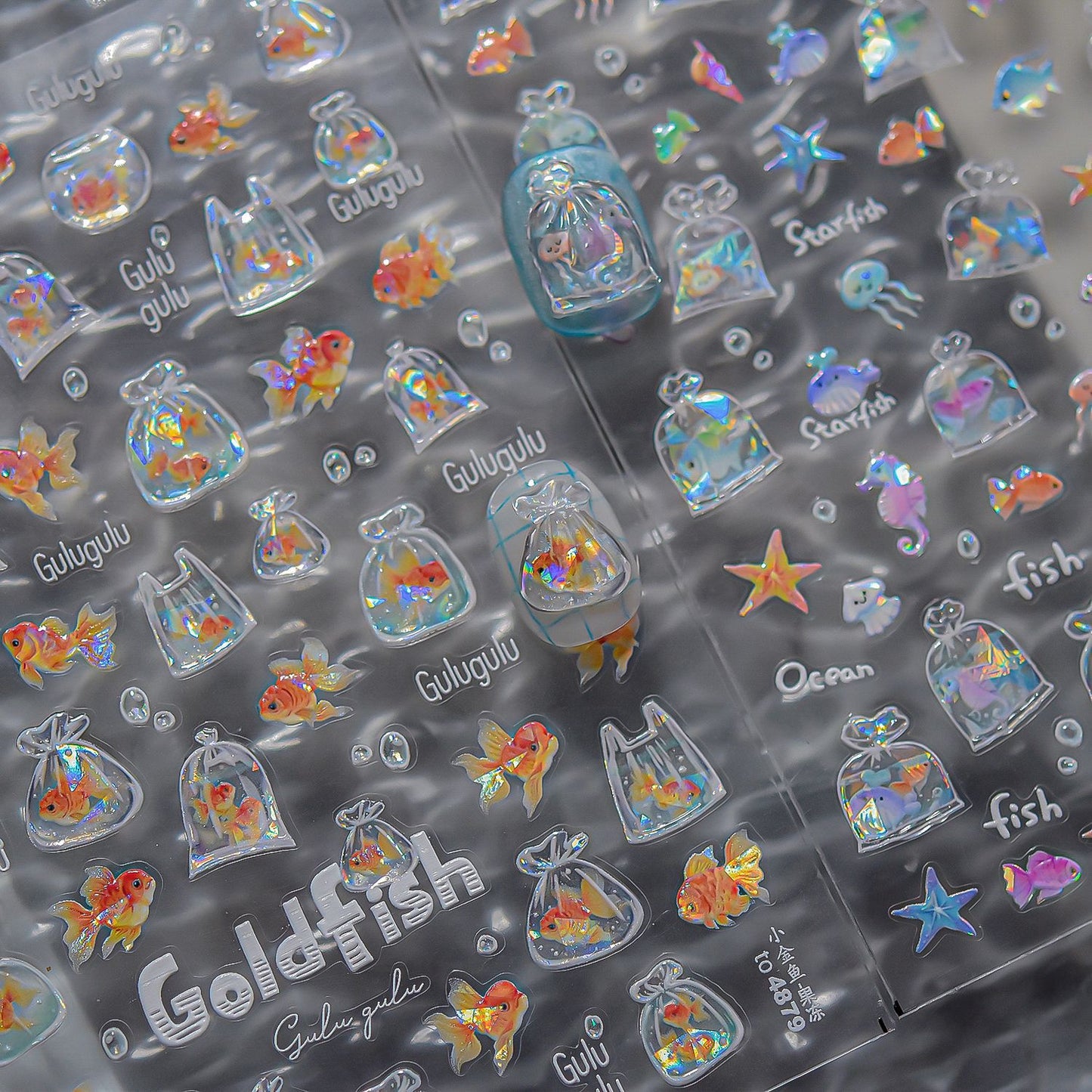Jelly Nail Stickers Popular 3D Nail Stickers One Bag Starfish Nail Art Accessories