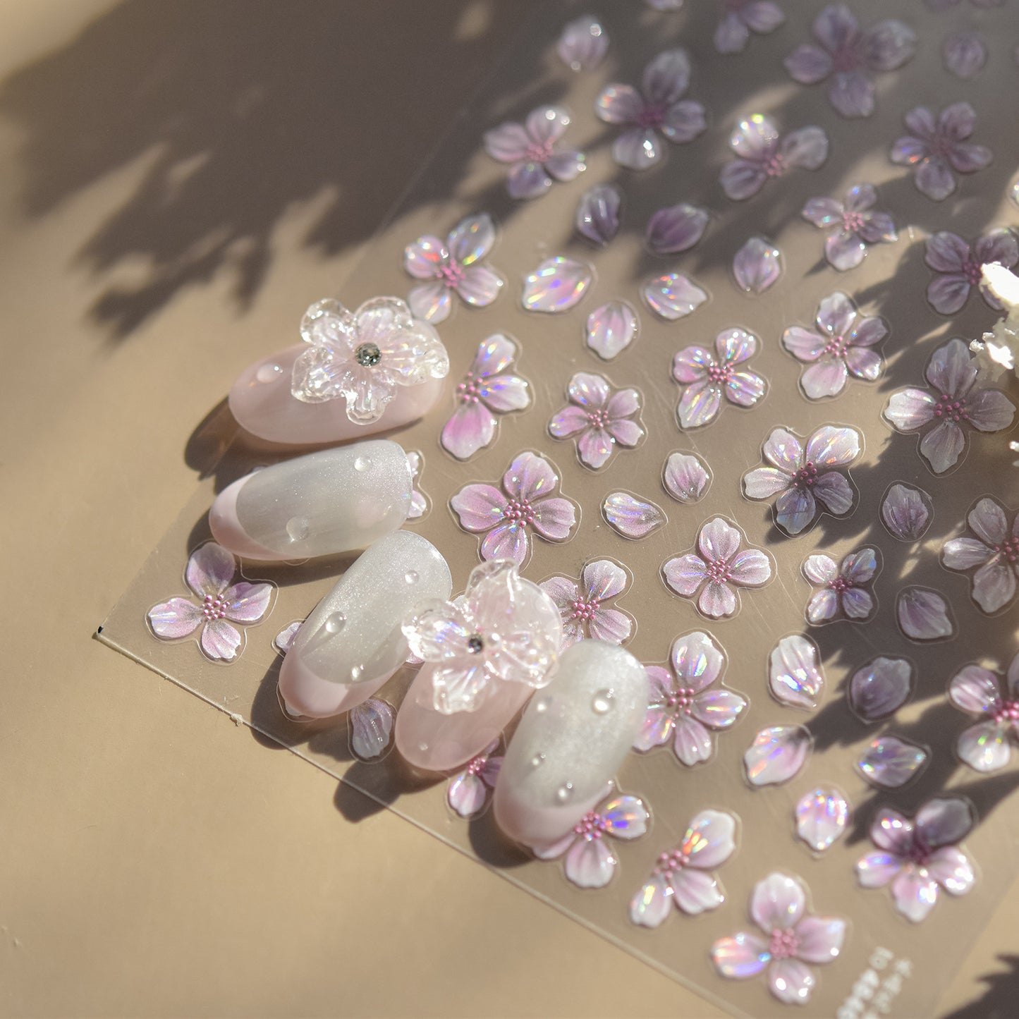 Jelly Nail Stickers ins Hot-selling Nail Stickers Crystal Flower Nail Art Decorations Stickers