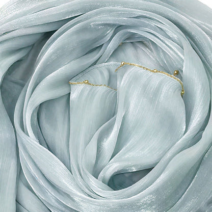 Shiny Satin Smooth Crepe Four-Sided Metal Chain Headscarf High-End Malay Middle Eastern Headscarf Arab