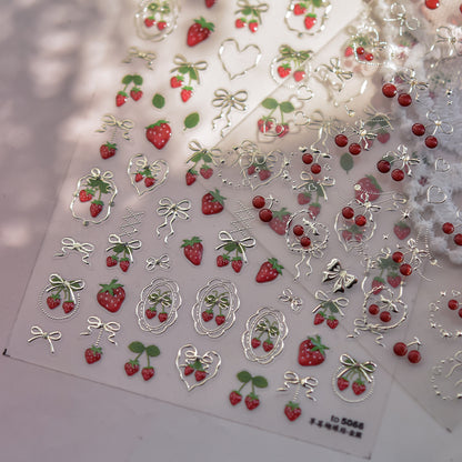 Jelly Nail Stickers Ins Nail Stickers Handmade DIY Strawberry Fruit Auxiliary Stickers Cherry Decorations Accessories