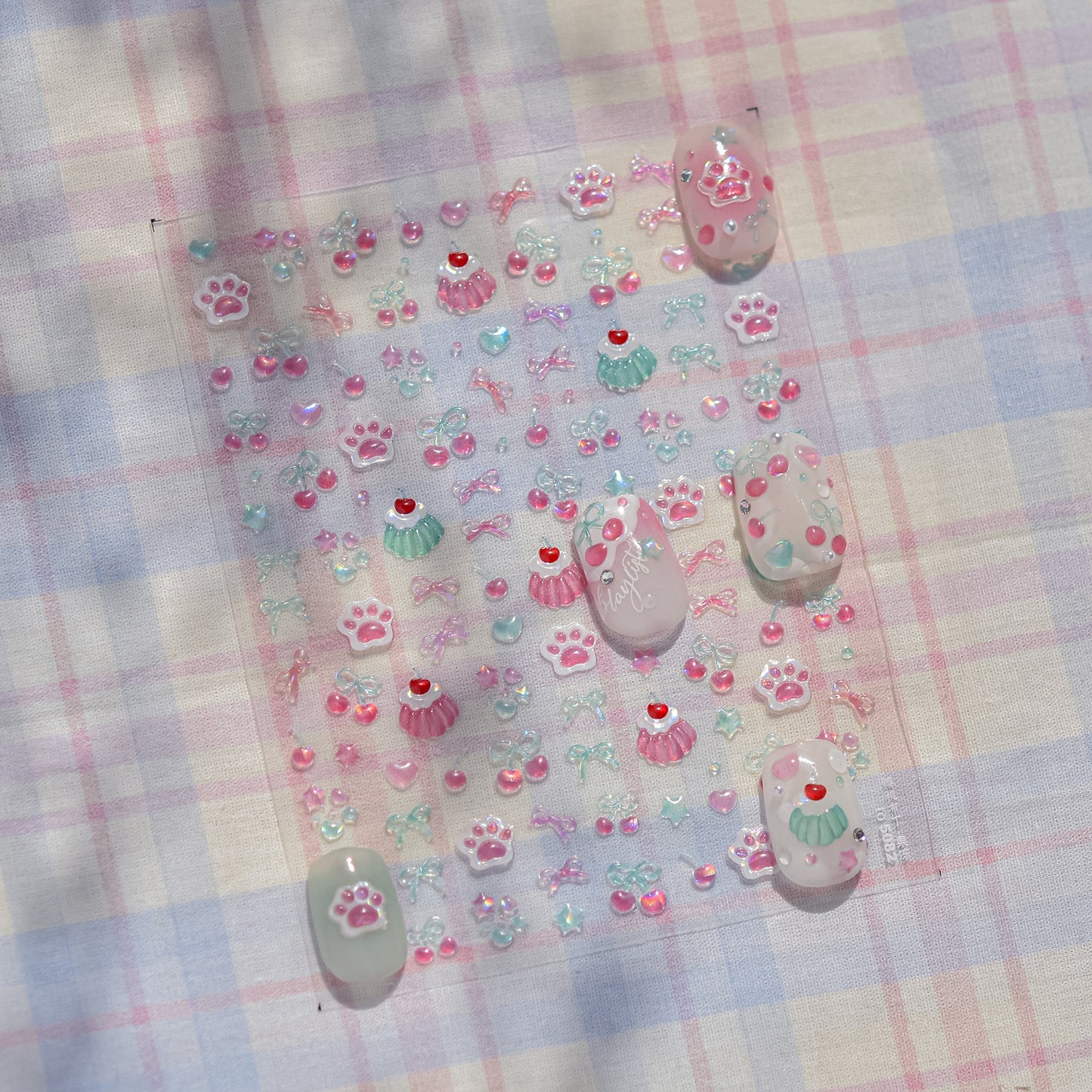 Jelly Nail Stickers Cute Girls Nail Stickers Cherry Pudding Nail Auxiliary Stickers
