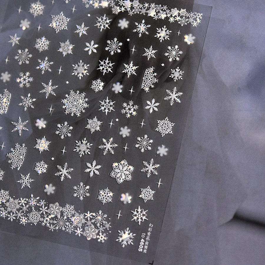 Pearl Shell Glow Snowflake Nail Stickers for Children - Colorful Winter Themed Nail Decals with Iridescent Shine, Non-Toxic & Waterproof Nail Art for Girls Boys