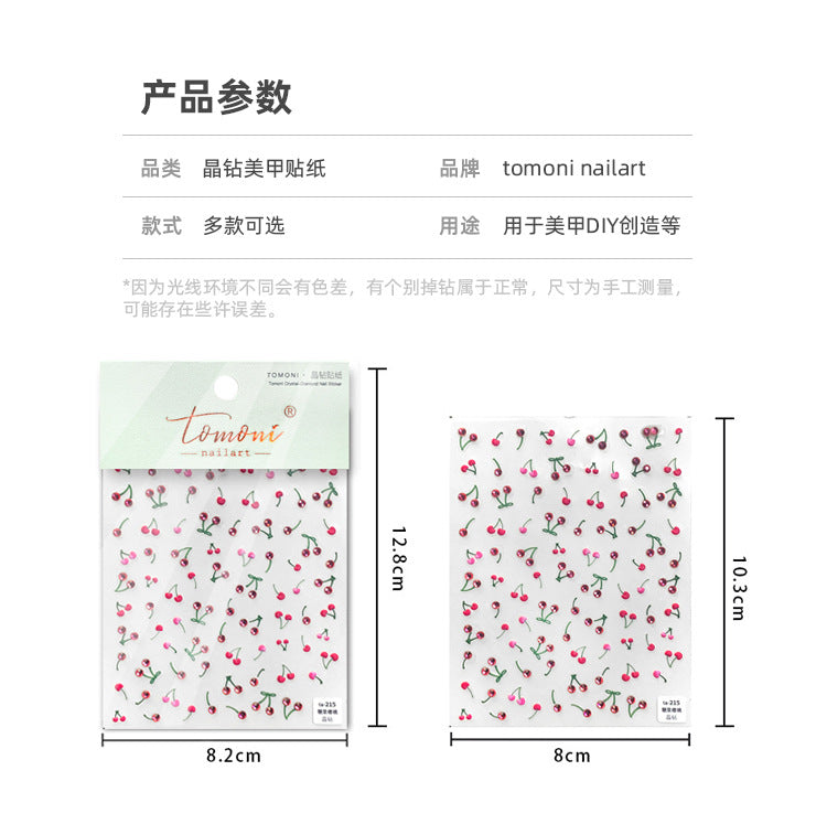Crystal Diamond Nail Stickers Nail Stickers Acacia Red Bean