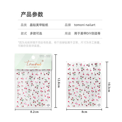 Crystal Diamond Nail Stickers Nail Stickers Acacia Red Bean