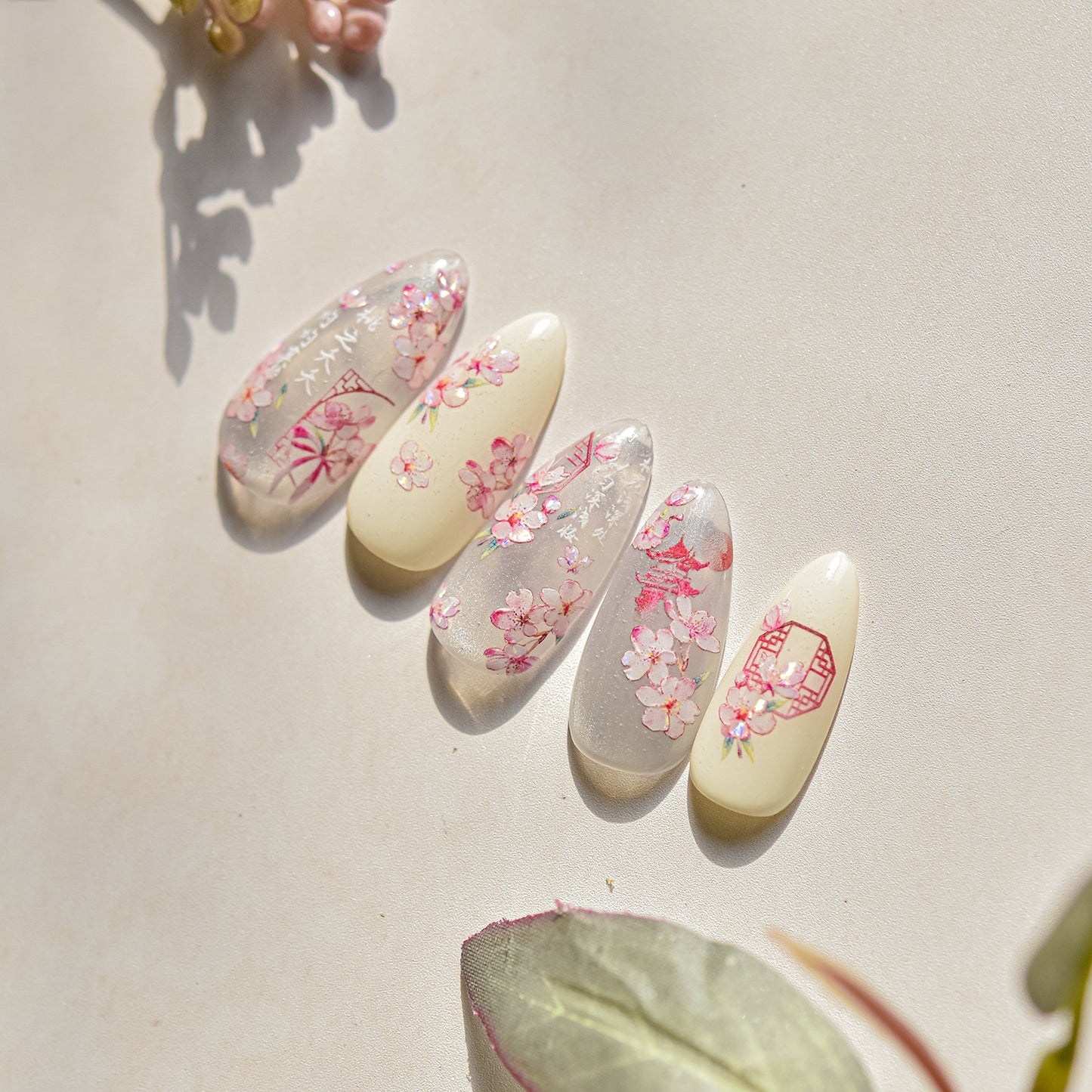 Embossed Nail Stickers Internet Celebrity Hot Style Ancient Style Spring Peach Blossom Nail Stickers Spring Peach Blossom Accessories Stickers