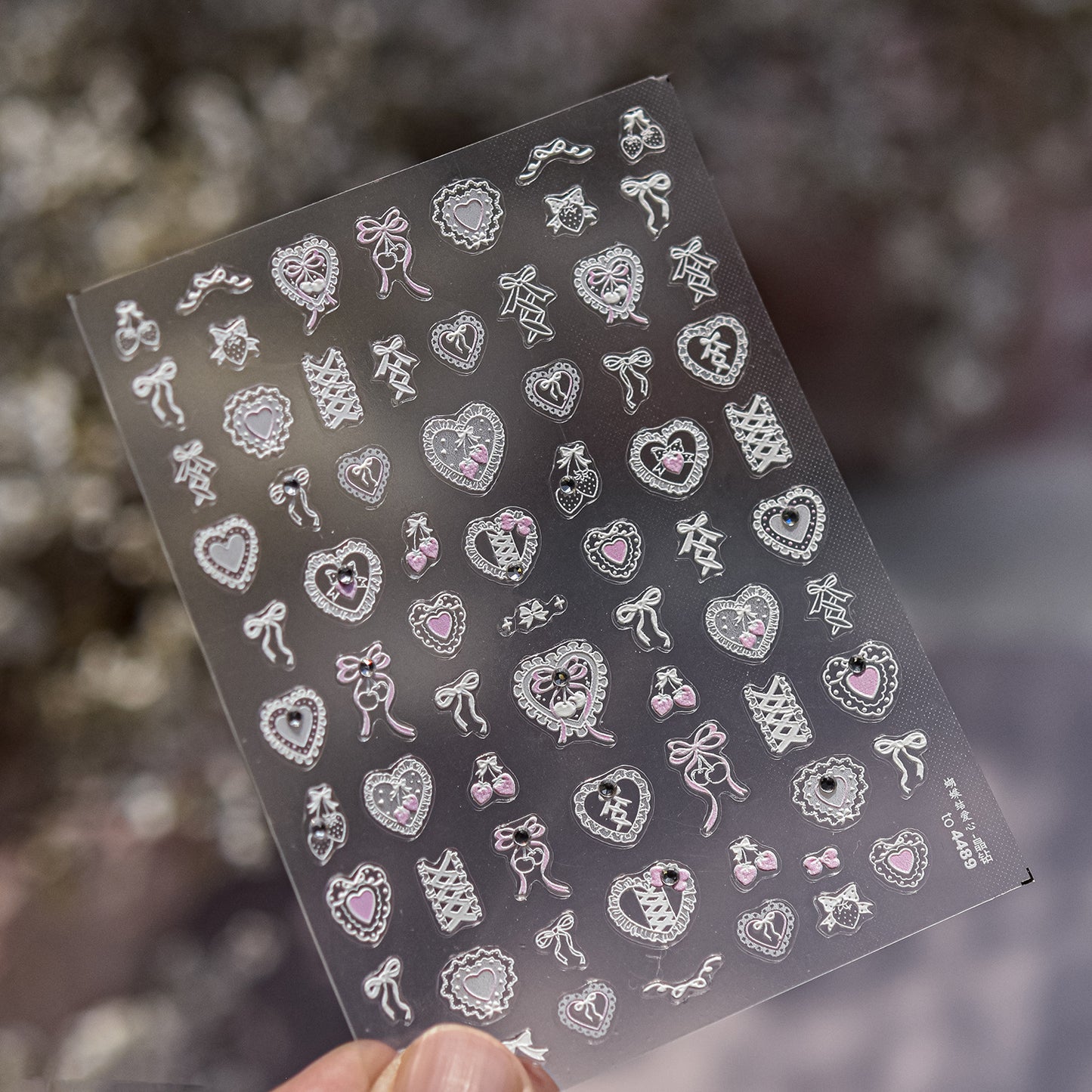 Romantic Heart Lace Crystal Nail Stickers - Delicate 3D Embossed Lace Patterns with Sparkling Rhinestones, Vintage Inspired Nail Art Decals for Women