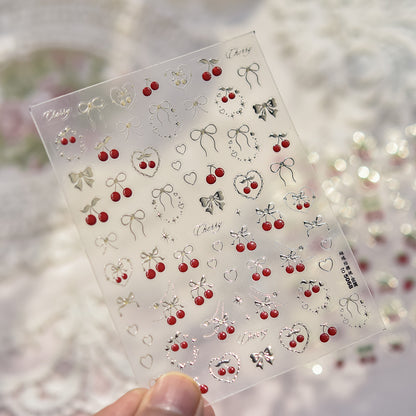 Jelly Nail Stickers Ins Nail Stickers Handmade DIY Strawberry Fruit Auxiliary Stickers Cherry Decorations Accessories