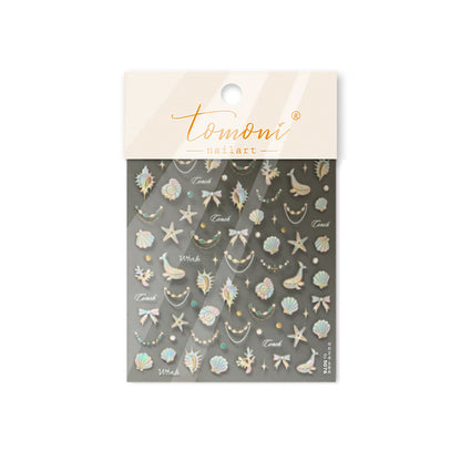 Shell Light Nail Stickers ins Popular3d 3D Nail Stickers Iridescent Shell Nail Art Decorations Mixed Styles