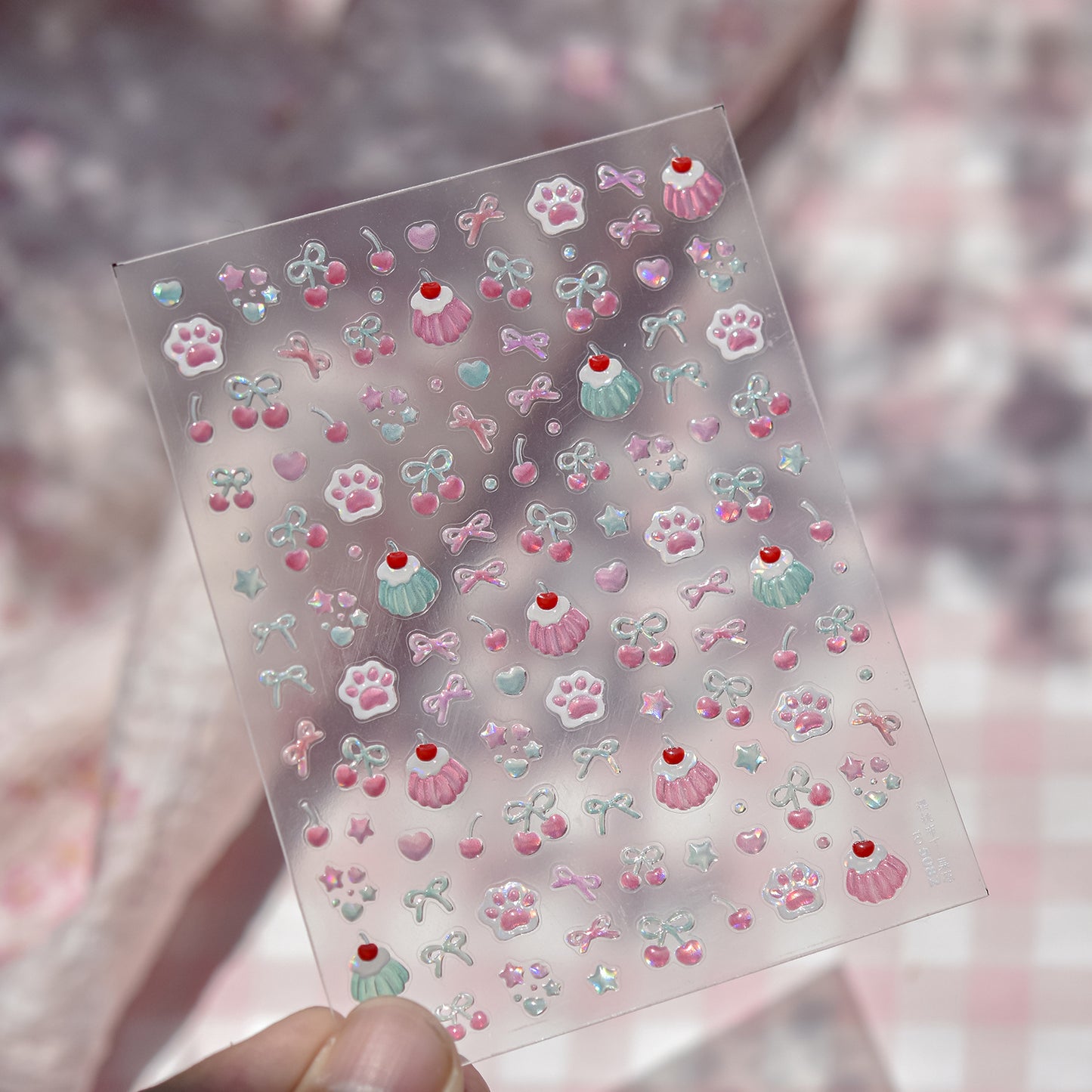 Jelly Nail Stickers Cute Girls Nail Stickers Cherry Pudding Nail Auxiliary Stickers