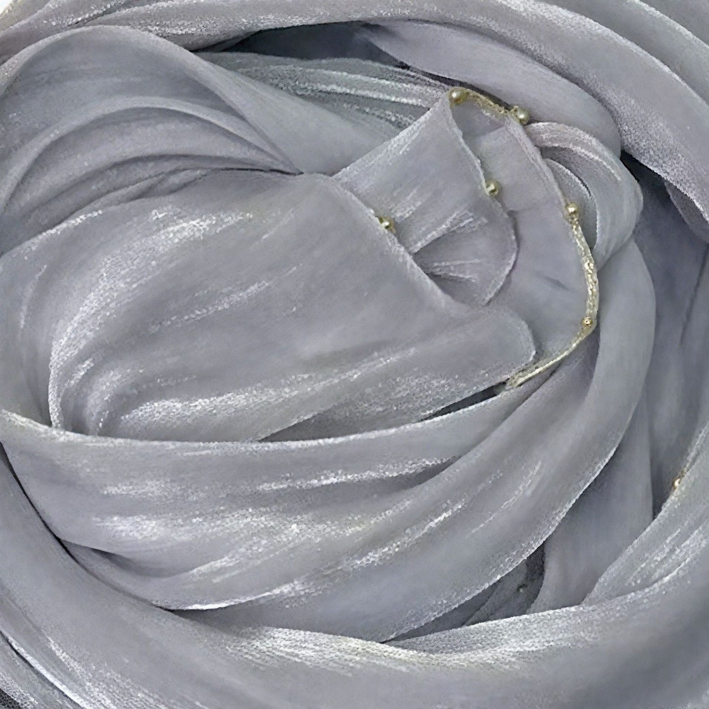 Shiny Satin Smooth Crepe Four-Sided Metal Chain Headscarf High-End Malay Middle Eastern Headscarf Arab