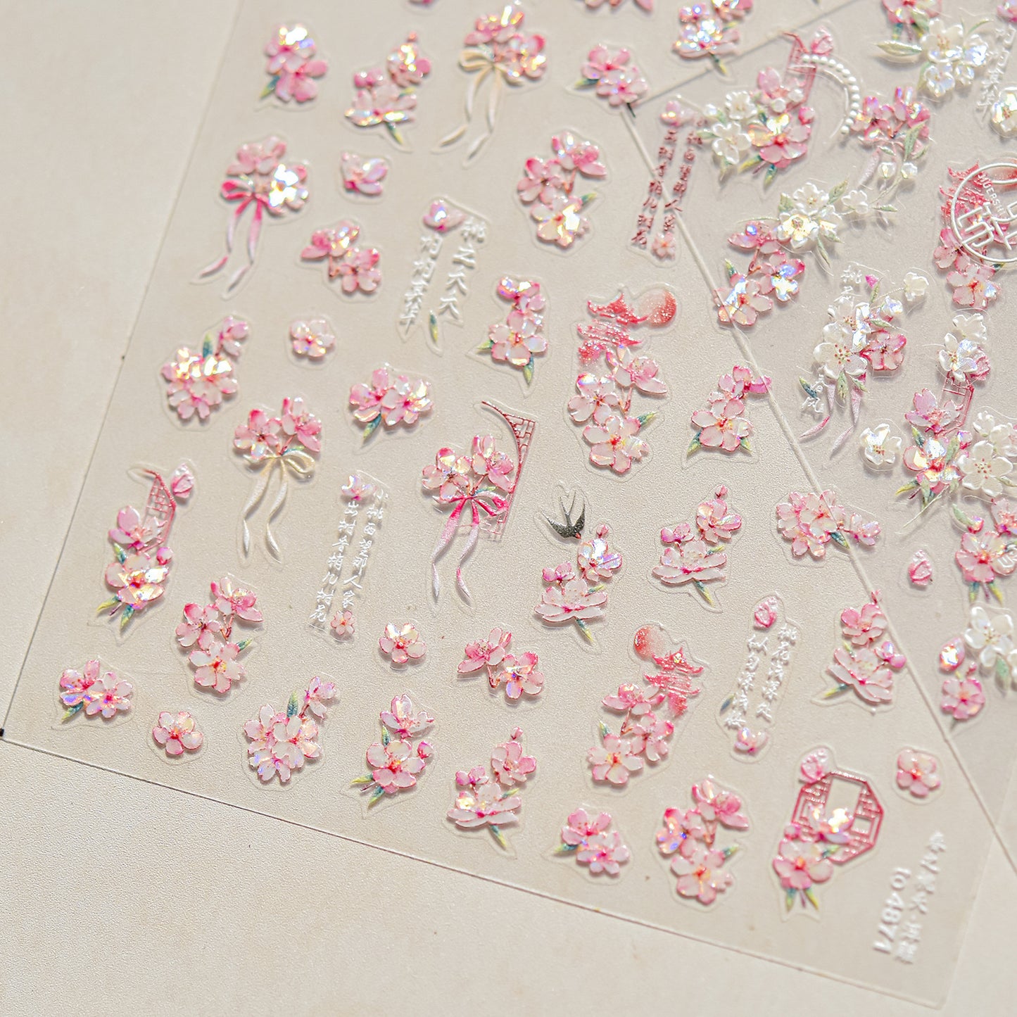 Embossed Nail Stickers Internet Celebrity Hot Style Ancient Style Spring Peach Blossom Nail Stickers Spring Peach Blossom Accessories Stickers