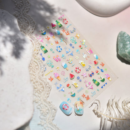Jelly Nail Stickers Hot-selling Cute Nail Stickers Watermelon Ice Cream Decorations Nail Art