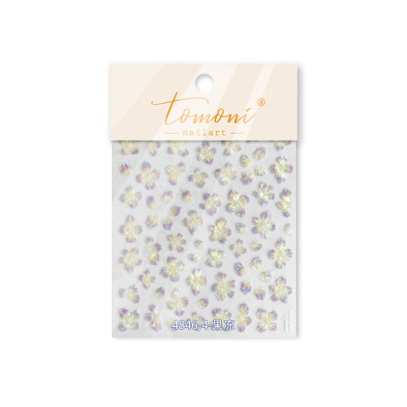 Jelly Nail Stickers ins Hot-selling Nail Stickers Crystal Flower Nail Art Decorations Stickers