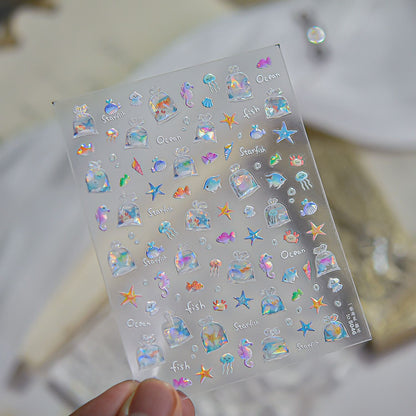 Jelly Nail Stickers Popular 3D Nail Stickers One Bag Starfish Nail Art Accessories