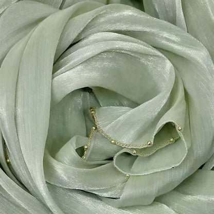 Shiny Satin Smooth Crepe Four-Sided Metal Chain Headscarf High-End Malay Middle Eastern Headscarf Arab