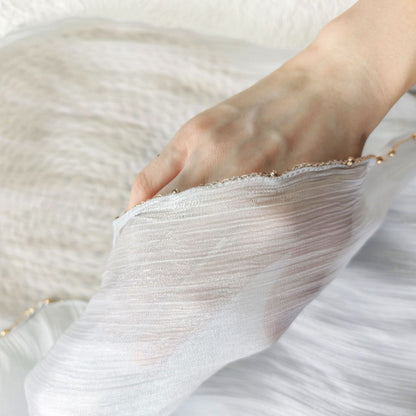 Shiny Satin Smooth Crepe Four-Sided Metal Chain Headscarf High-End Malay Middle Eastern Headscarf Arab