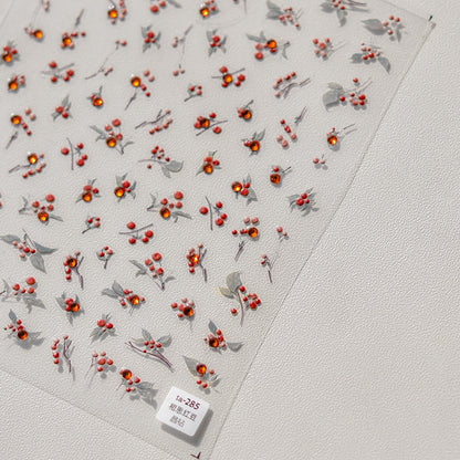Crystal Diamond Nail Stickers Nail Stickers Acacia Red Bean