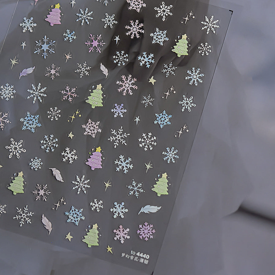 Christmas Holiday Nail Stickers - Ultra Thin yet Durable Festive Nail Art Decals with 3D Embossed Designs for Holiday Parties, Winter Themed Manicure Accessories