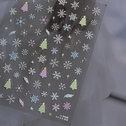 Christmas Holiday Nail Stickers - Ultra Thin yet Durable Festive Nail Art Decals with 3D Embossed Designs for Holiday Parties, Winter Themed Manicure Accessories