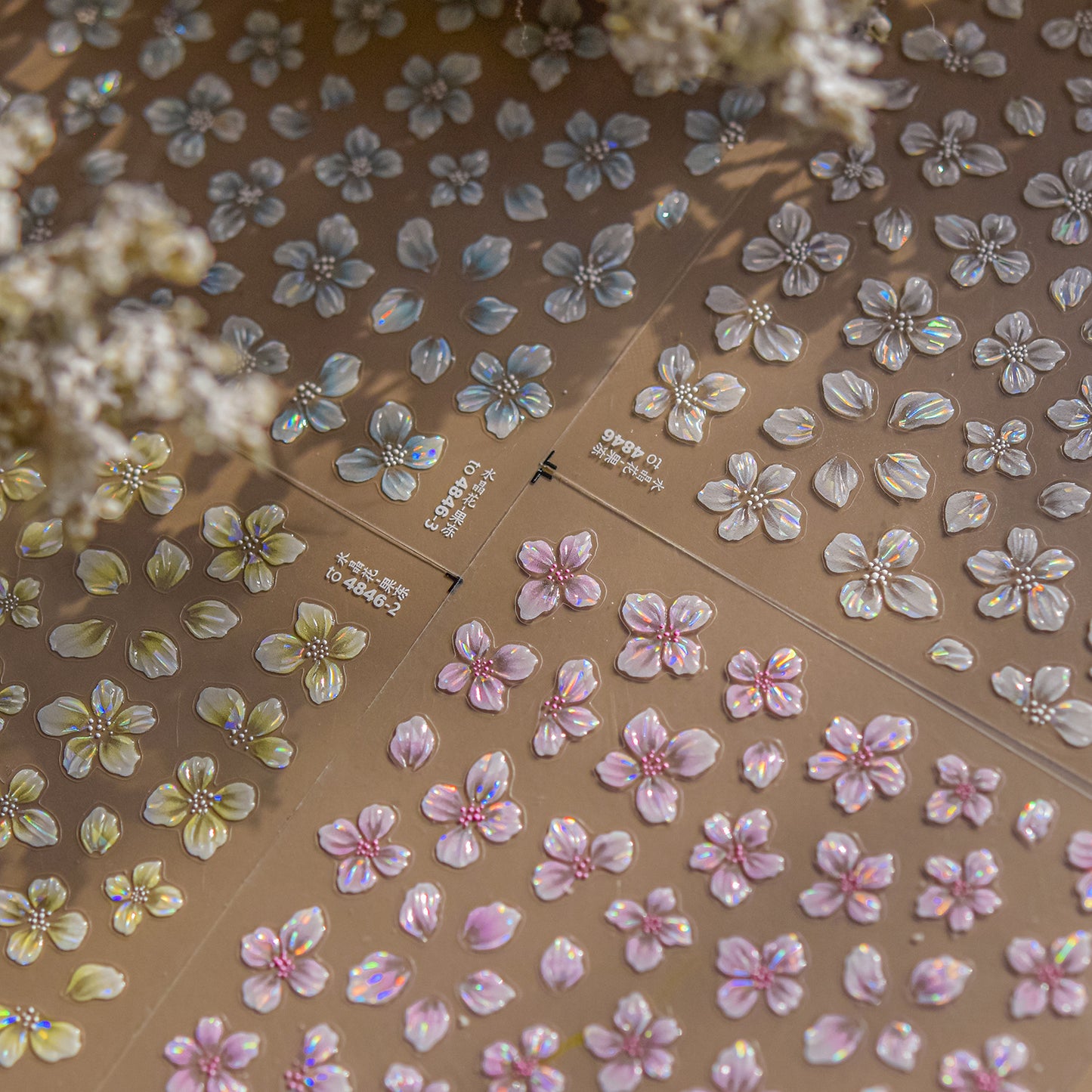 Jelly Nail Stickers ins Hot-selling Nail Stickers Crystal Flower Nail Art Decorations Stickers